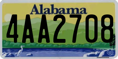 AL license plate 4AA2708