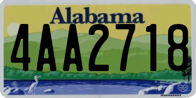 AL license plate 4AA2718