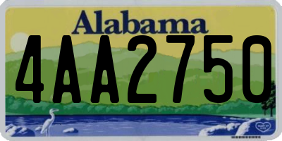 AL license plate 4AA2750