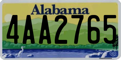 AL license plate 4AA2765