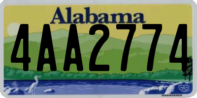 AL license plate 4AA2774