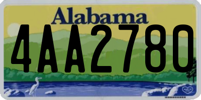 AL license plate 4AA2780