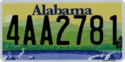 AL license plate 4AA2781