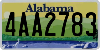 AL license plate 4AA2783
