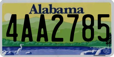 AL license plate 4AA2785