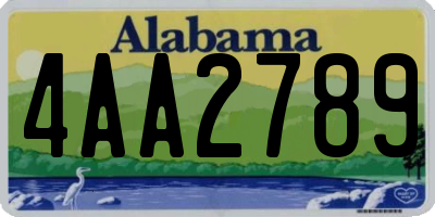 AL license plate 4AA2789