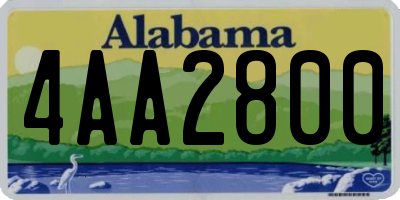 AL license plate 4AA2800