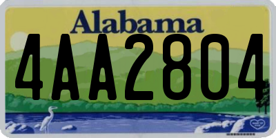 AL license plate 4AA2804