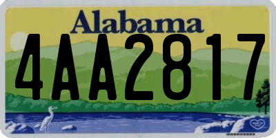 AL license plate 4AA2817