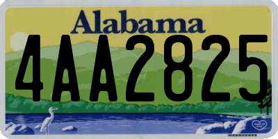 AL license plate 4AA2825