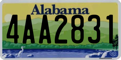 AL license plate 4AA2831