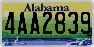 AL license plate 4AA2839