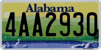AL license plate 4AA2930