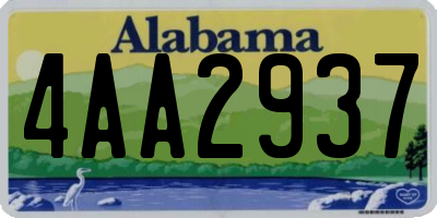 AL license plate 4AA2937
