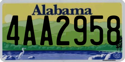AL license plate 4AA2958