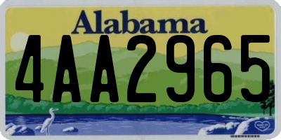 AL license plate 4AA2965