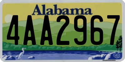 AL license plate 4AA2967