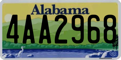 AL license plate 4AA2968