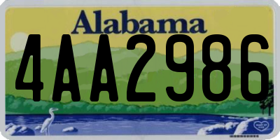 AL license plate 4AA2986