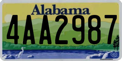 AL license plate 4AA2987