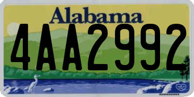 AL license plate 4AA2992