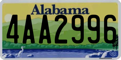 AL license plate 4AA2996