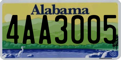 AL license plate 4AA3005