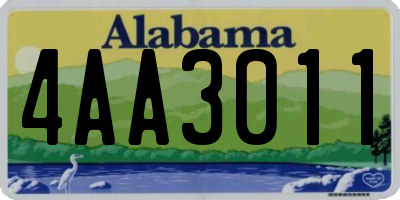 AL license plate 4AA3011