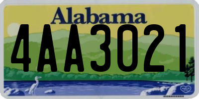 AL license plate 4AA3021