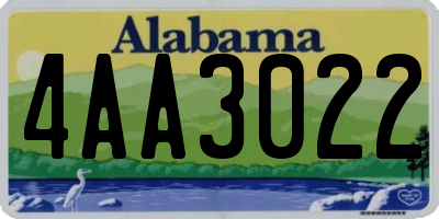 AL license plate 4AA3022
