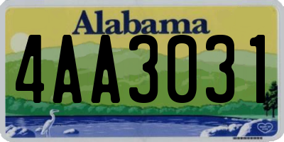AL license plate 4AA3031