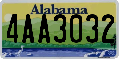 AL license plate 4AA3032