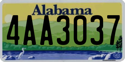 AL license plate 4AA3037