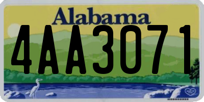 AL license plate 4AA3071