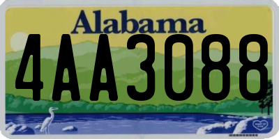 AL license plate 4AA3088