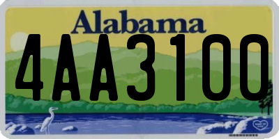 AL license plate 4AA3100