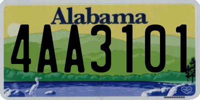 AL license plate 4AA3101