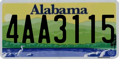 AL license plate 4AA3115