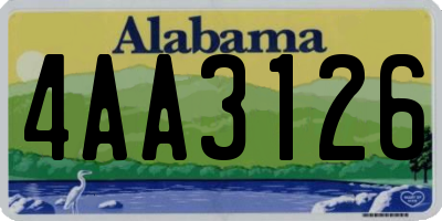 AL license plate 4AA3126