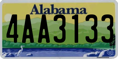 AL license plate 4AA3133