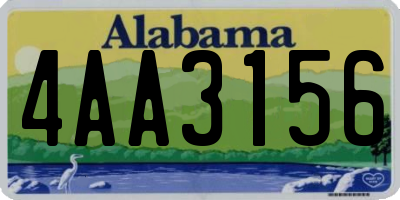 AL license plate 4AA3156