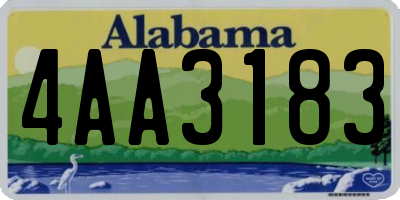 AL license plate 4AA3183