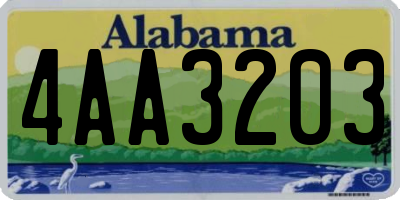 AL license plate 4AA3203