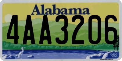 AL license plate 4AA3206