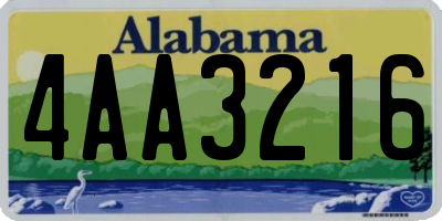 AL license plate 4AA3216