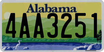 AL license plate 4AA3251