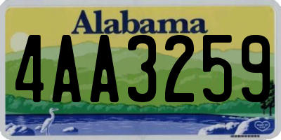 AL license plate 4AA3259