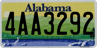 AL license plate 4AA3292