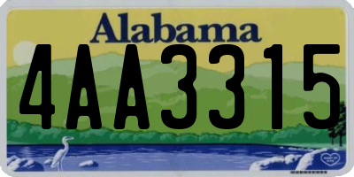 AL license plate 4AA3315