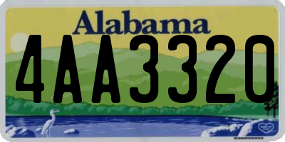 AL license plate 4AA3320